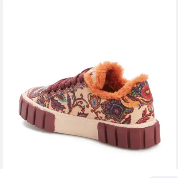 FARM RIO Beige Sunset Floral Tapestry Flatform Sneakers, Boho - Picture 6 of 15